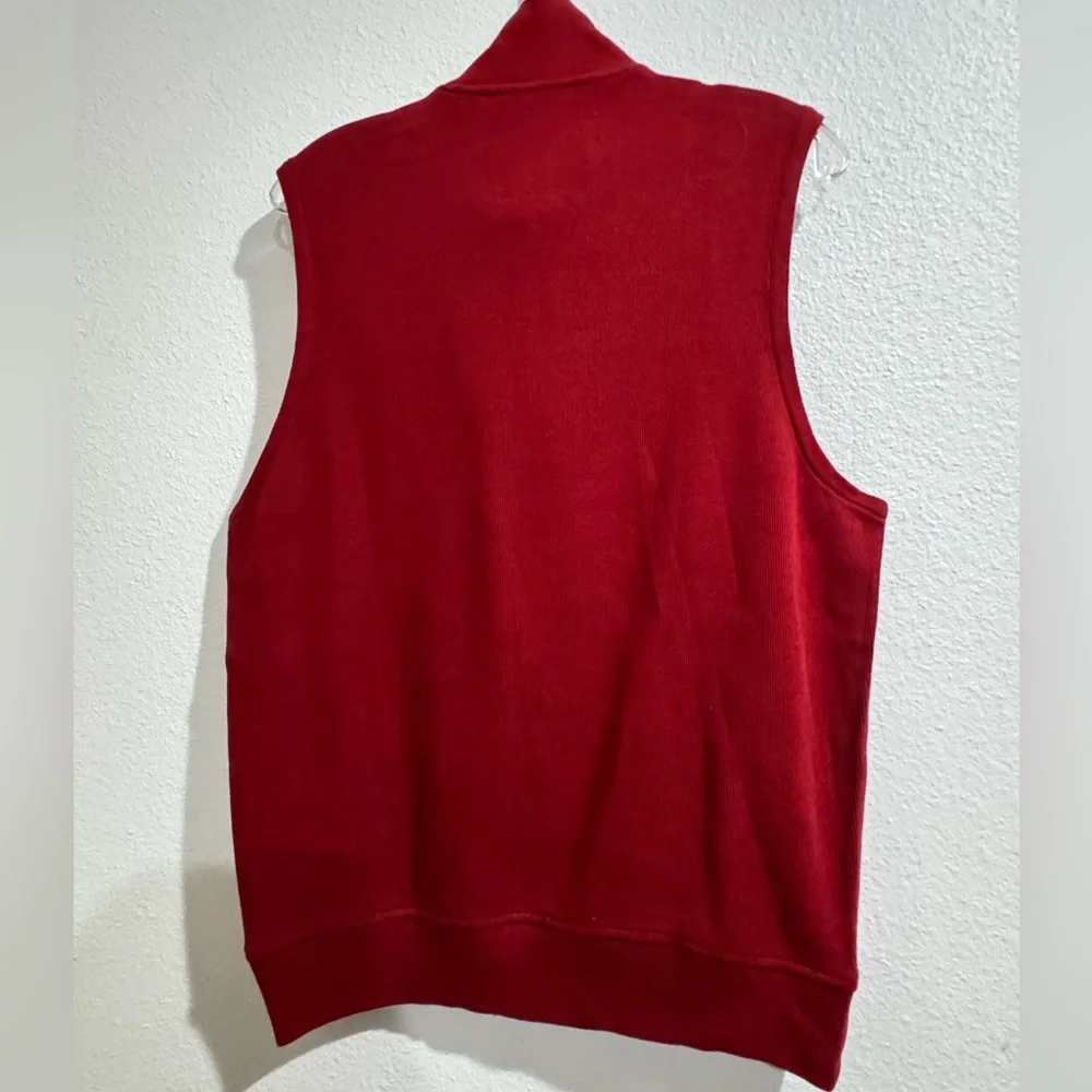 Red Lacoste Quarter Zip Vest